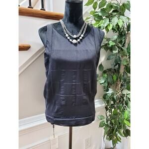 GKVK Women's Solid Black Rayon Round Neck Sleeveless Casual Shapewear Top Shirt